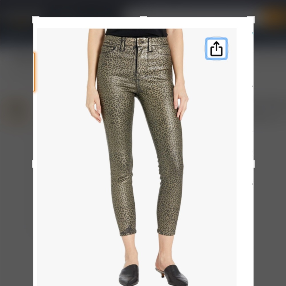 7 For All Mankind High Waist Pants Ankle Skinny Faux Leather Jeans